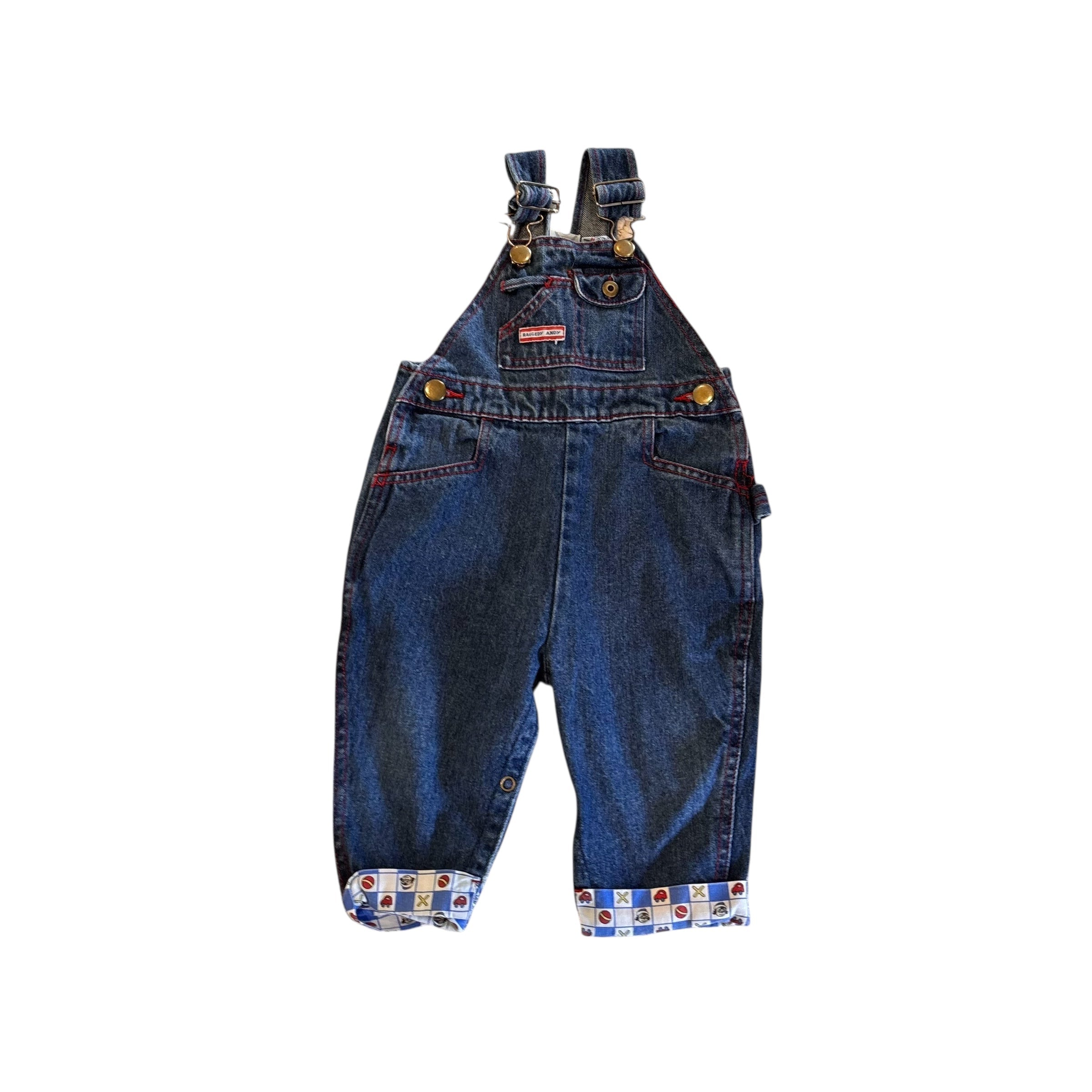 Vintage Raggedy Andy overalls (12m)